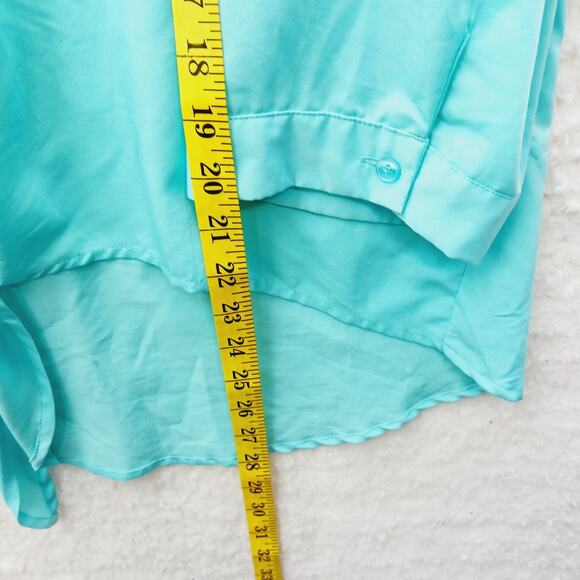 Blouse Chico 3 Tie Front Aqua Chic Relaxed Breezy Summercore Lagenlook Soft Girl - Picture 4 of 9